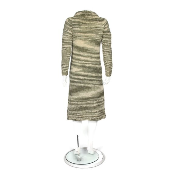 Vintage 1970s Homespun Marled Knit Grays Midi Sweater Dress M Southwest /226 - Picture 4 of 6